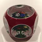 Vintage Saint Louis Art Glass Paperweight Upright Bouquet Faceted Overlay