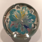 Vintage American Studio Art Glass Paperweight Colorful Trumpet Flowers