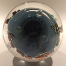Huge 3-3/4" Josh Simpson Art Glass Paperweight Inhabited Planet Sculpture