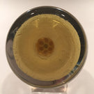 Vintage Strathearn Art Glass Paperweight 8 Spoke Millefiori Latticino on Yellow