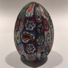 Medium Murano Art Glass Paperweight Egg Shaped Close Packed Millefiori