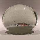 Early Chinese White Ground Art Glass Paperweight Hand Painted Floral Scene