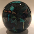 Huge Bruce Freund Art Glass Paperweight Encased Geometric Dichroic Design