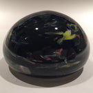 Signed Hilltop Artists Art Glass Paperweight Colorful End Of Day Swirl