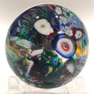 Vintage Murano Art Glass Paperweight Millefiori Scramble Daisy & Rose Canes