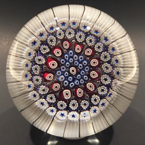 Rare Early Whitefriars Art Glass Paperweight Concentric Millefiori