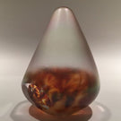 Signed Solstice Studios Art Glass Paperweight Modern Faceted Cone