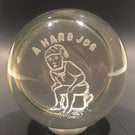 Unusual Antique Millville Art Glass Frit Paperweight “A Hard Job” Chamber Pot