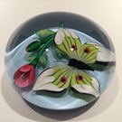 Rare Saint Louis Art Glass Paperweight Lampworked Butterfly And Rose c. 1989