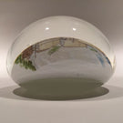 Vintage Murano Art Glass Paperweight Encased Pirate Clipper Ship Appliqué