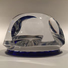 Vintage Baccarat Art Glass Paperweight Multi Faceted Star Cut Cobalt Blue Base