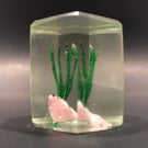 Early Chinese Art Glass Paperweight Faceted Fish Tank Aquarium