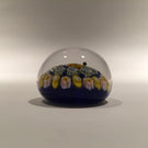 Miniature Strathearn Art Glass Paperweight Concentric Millefiori On Blue Ground