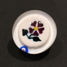 Handmade Banford Art Glass Paperweight Button Lampworked Heart Flower