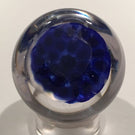 Miniature Strathearn Art Glass Paperweight Concentric Millefiori On Blue Ground