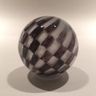 Early Mark Matthews 2" Black & White Checkered Art Glass Marble