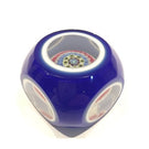 Murano Faceted Double Overlay Concentric Millefiori Art Glass Paperweight