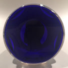 Vintage Baccarat Art Glass Paperweight John F Kennedy Sulphide With Blue Overlay