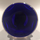 Vintage Baccarat Art Glass Paperweight John F Kennedy Sulphide With Blue Overlay