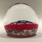 Vintage Murano Art Glass Paperweight Concentric Millefiori Unusual Center Cane