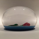 Rare Saint Louis Art Glass Paperweight Lampworked Butterfly And Rose c. 1989