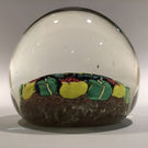 Vintage Murano Fratelli Toso Art Glass Paperweight Figural Leaf Berry Millefiori