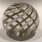 Vintage Pairpoint Art Glass Paperweight Green White Swirl Clichy Rose Millefiori