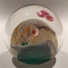 Unusual Josh Simpson Art Glass Paperweight Complex Inhabited Planet
