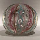 Vintage Murano Art Glass Paperweight Pastel Latticino Aventurine Crown