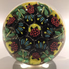 Vintage Murano Fratelli Toso Art Glass Paperweight Figural Leaf Berry Millefiori