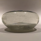 Early Chinese White Ground Art Glass Paperweight Detailed Fish & Lotus