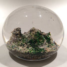 Antique Baccarat Art Glass Paperweight Rock / Sand Dune Moss Ground