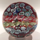 Early Murano Art Glass Paperweight Close Packed Complex Millefiori With Twists
