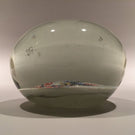 Early Chinese White Ground Art Glass Paperweight Handprint Bird In A Tree
