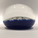 Large Perthshire Art Glass Paperweight Twists and Millefiori on Blue Ground