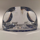 Vintage Baccarat Art Glass Paperweight Lafayette Sulphide Diamond Cut Blue base