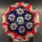 Vintage Murano Art Glass Paperweight Concentric Millefiori Unusual Center Cane