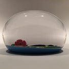 Rare Saint Louis Art Glass Paperweight Lampworked Butterfly And Rose c. 1989