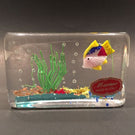 Vintage Murano Art Glass Paperweight Detailed Lampworked Tropical Fish Aquarium