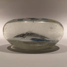 Early Chinese White Ground Art Glass Paperweight Detailed Fish & Lotus