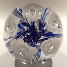 Vintage American Studio Art Glass Paperweight White Trumpet Flowers