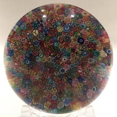 Huge Baccarat 1969 Art Glass Paperweight Close Packed Millefiori Zodiac Church