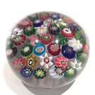 Antique Clichy Art Glass Paperweight 37 Spaced Complex Millefiori With Rose Cane