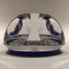 Vintage Baccarat Art Glass Paperweight Multi Faceted Star Cut Cobalt Blue Base
