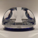 Vintage Baccarat Art Glass Paperweight Multi Faceted Star Cut Cobalt Blue Base