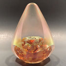 Signed Solstice Studios Art Glass Paperweight Modern Faceted Cone