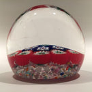 Vintage Murano Art Glass Paperweight Concentric Millefiori Unusual Center Cane