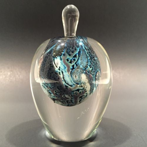 Vintage Josh Simpson Art Glass Paperweight Inhabited Planet Perfume Bottle