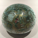 Antique English Green Bottle Glass Paperweight Whimsy Reverse Decoupage