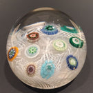 Vintage Strathearn Art Glass Paperweight Spaced Millefiori on Upset Muslin